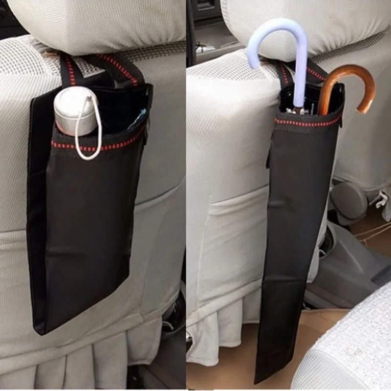 Adjustable Waterproof Car Umbrella Organizer Cover Bag Foldable Auto Back Seat Headrest Mount Wet Umbrellas Organizers | Автомобили и