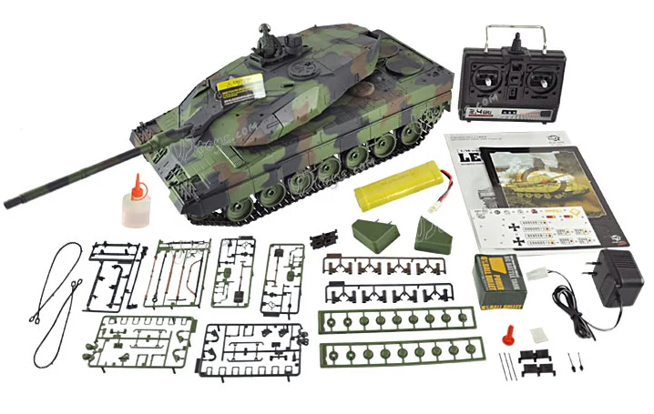 Heng Long 1/16 немецкие весы Leopard 2A6 Airsoft RC боевой бак дыма и звук 2 4 ГГц передатчик |
