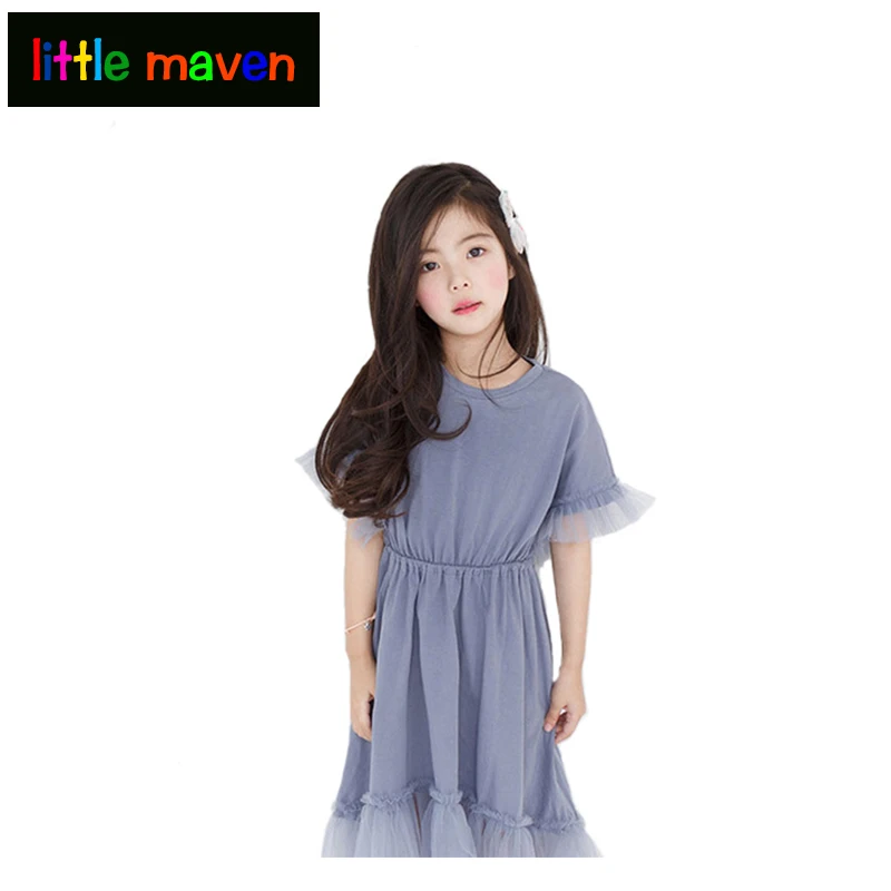 Летние платья для девочек кружевное свадебное платье принцессы с нашивками Vestidos