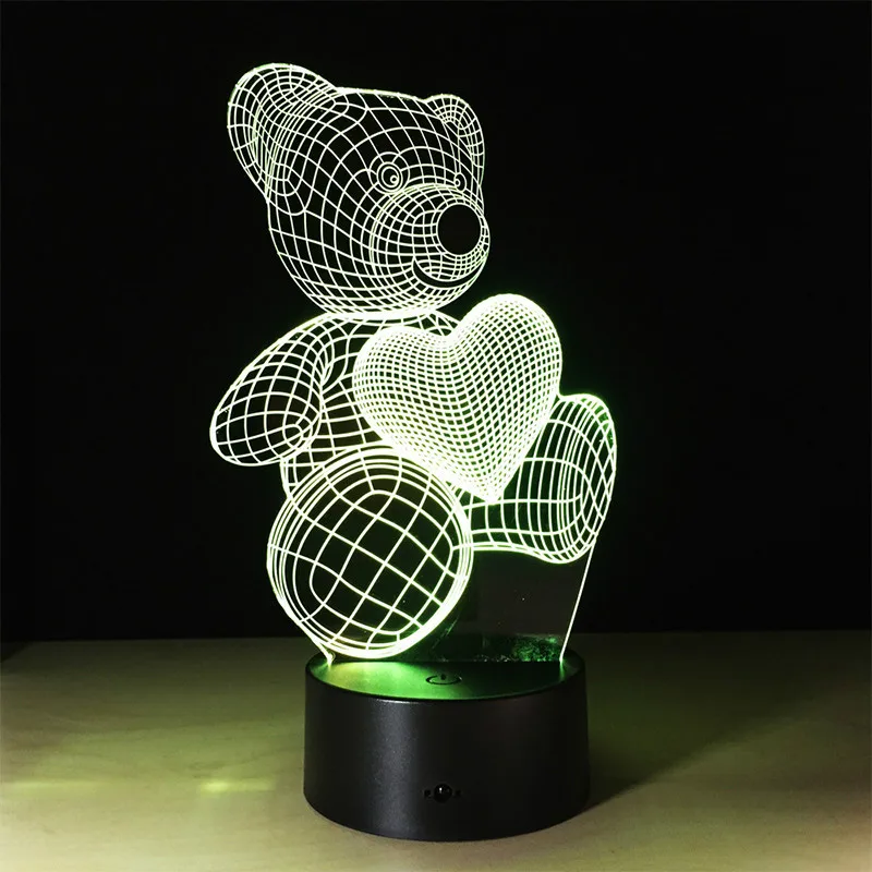 3D Night Light Touch Led Table Lamp 7 Color Changing Optical Illusion For Kids Gift Xmas Holiday Party Desk | Лампы и освещение