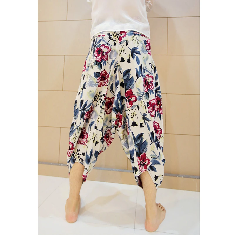 Мужские шаровары японский самурай непальский стиль бохо повседневные низкая