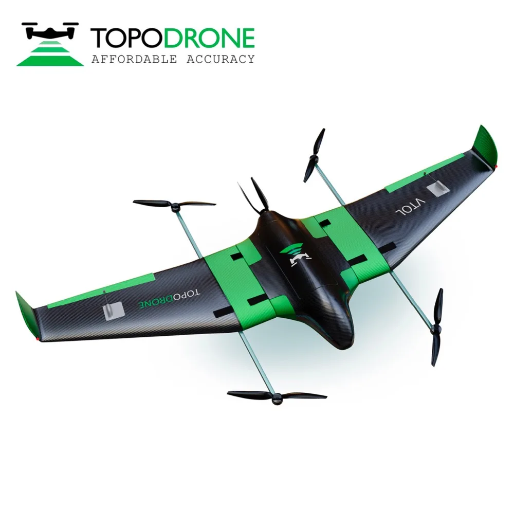 Topodrone VTOL RTK/PPK для точного аэрофотосъемки дальних самолетов