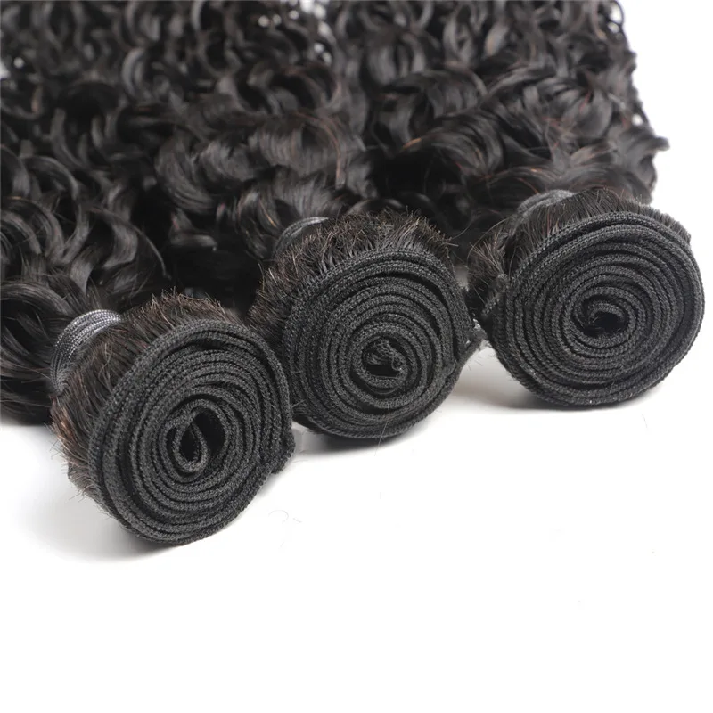 Бразильская холодная завивка пучки с закрытием волос натуральный 100% Remy