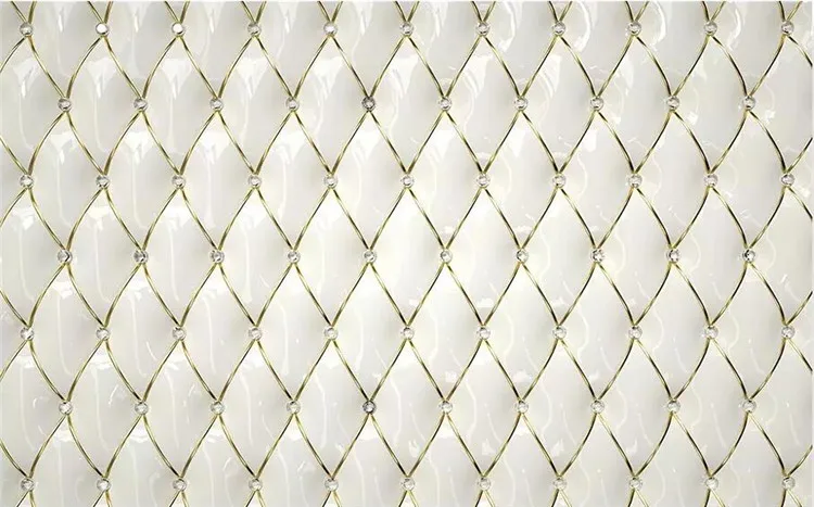 Custom wallpaper 3d mural luxury gold crystal rhombic stitching European soft bag background wall papers home decor | Обустройство