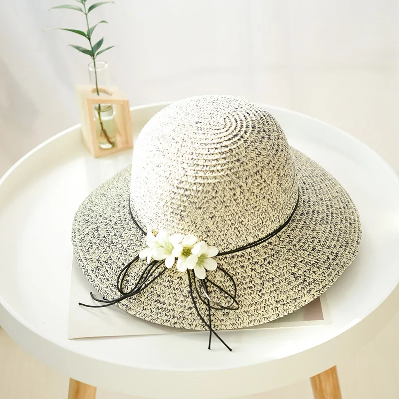 Женская Соломенная шляпка с бантом Пляжная для отдыха и путешествий в рыбацком