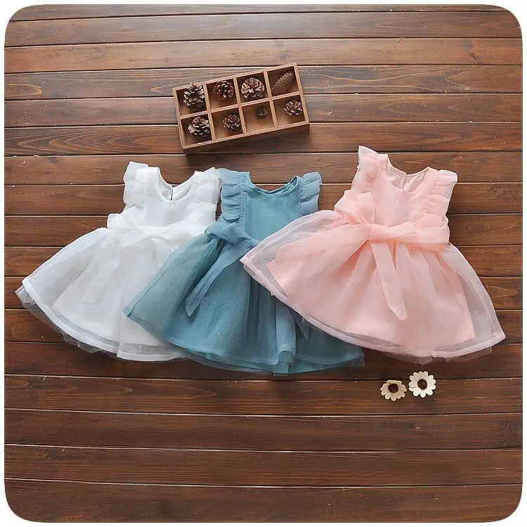 Женское летнее платье с бантом без рукавов|infant summer dresses|baby girl dressvestido infantil |