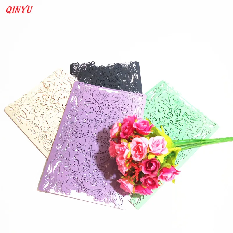 Свадебные приглашения свадебные принадлежности лазерная резка элегантное