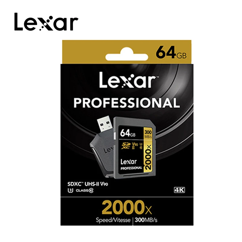 Lexar sd карта 32 GB 633x 1000x U3 Class10 128 Гб памяти UHS I C10 64 интеллектуальный контроллер с DVD