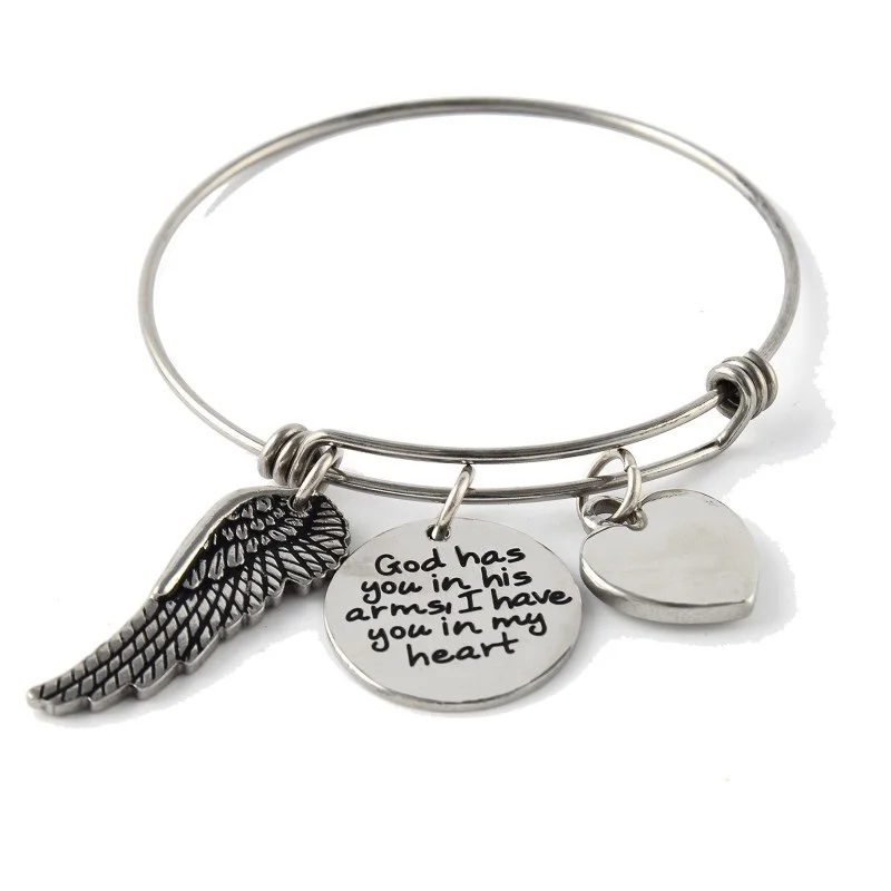 URIMTHUM регулируемые браслеты с шармами God has you in his arms I my heart Family Gift B005 | Украшения и