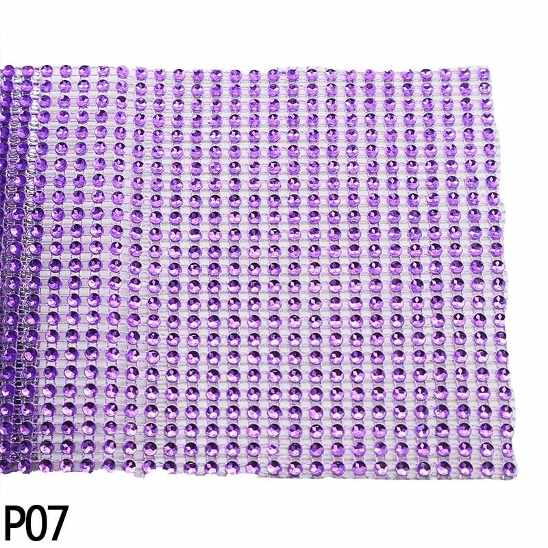 P07 1yard 12cm Bling Diamond Mesh Wrap Ribbon Silver Rhinestone Mesh Roll Tape Tulle Crystal Ribbon Cake Wrap Mesh Birthday Decor - Цвет: P07