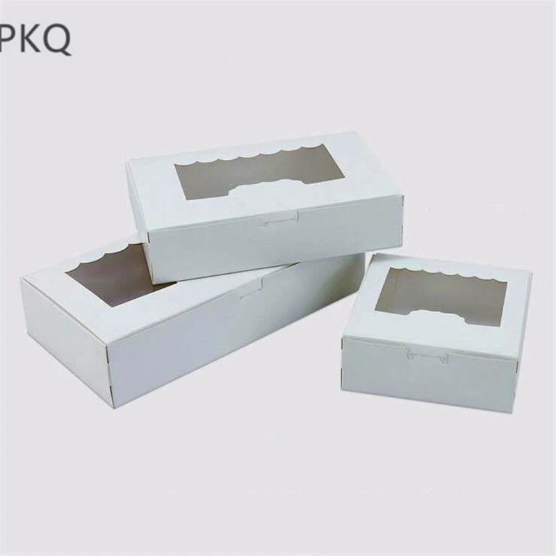 10 шт. 3 размера коробка из белой бумаги Kraft Cajas De вечерние коробки для подарков