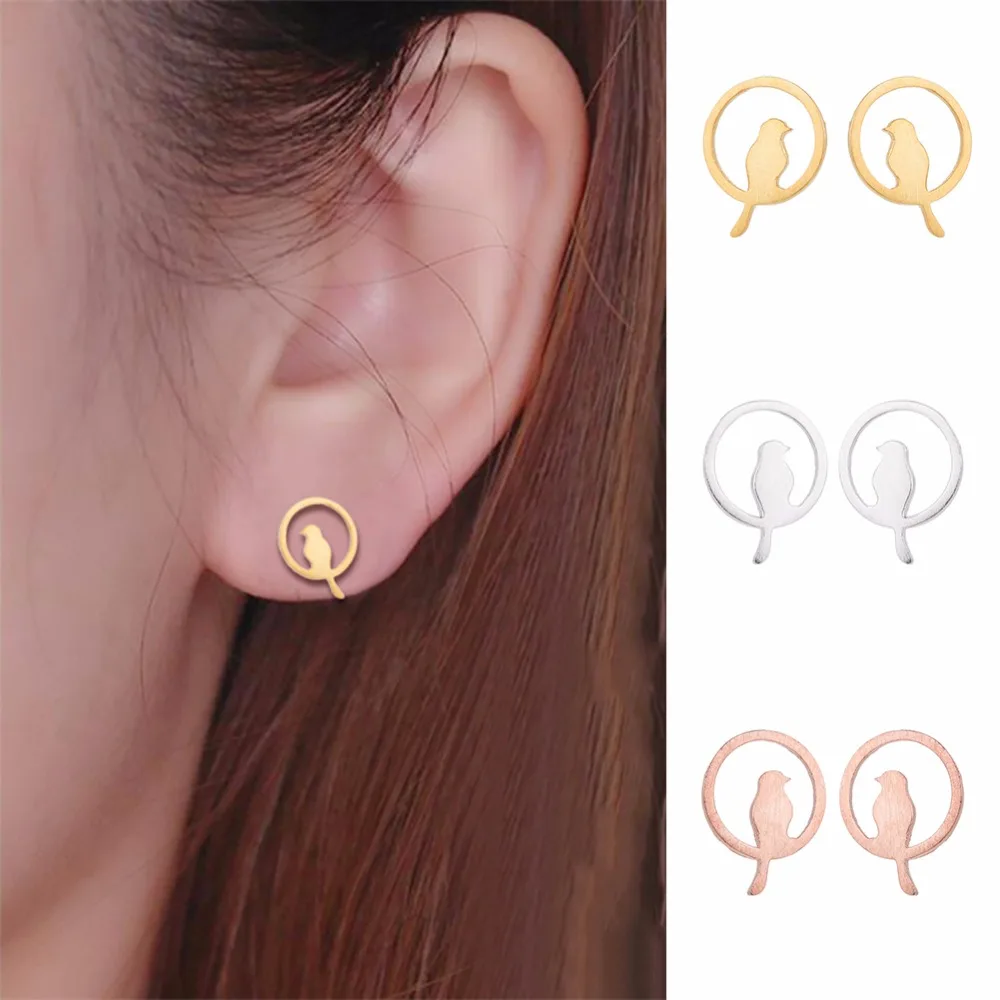 1 шт. Элегантный Симпатичные маленькая птичка Серьги-гвоздики для Для женщин