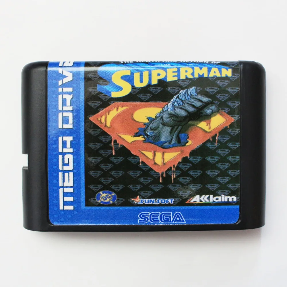 Смерть и Возвращение Супермена 16 бит игра sega Mega Drive карты для sega игры sega Mega Drive для Genesis
