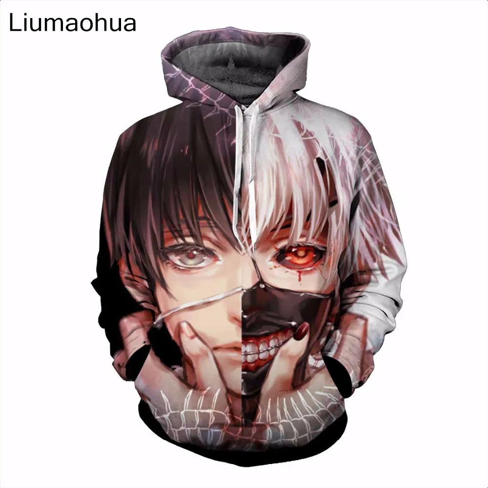 Liumaohua 2018 Новая модная толстовка с капюшоном Токийский Гуль Харадзюку хип хоп
