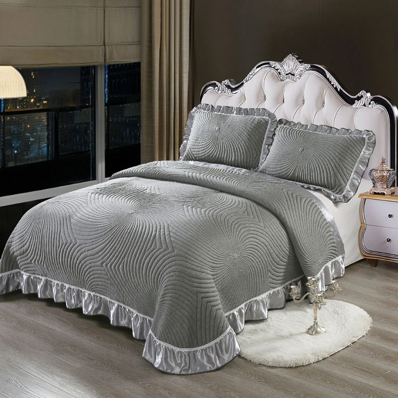 -YX-8 Comfortable high-grade cotton bedding quilted bed cover double bed pastoral European printing bedspread+Pillowcase 3pcs#sw - Цвет: -YX-8