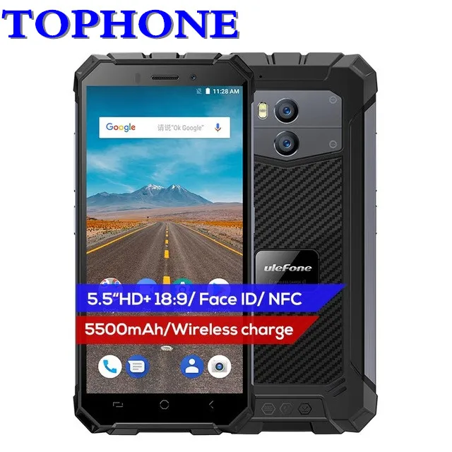 Ulefone Броня х водонепроницаемый смартфон IP68 5 &quotHD Android 8 1 2 ГБ + 16 13MP NFC Face ID 5500 мАч