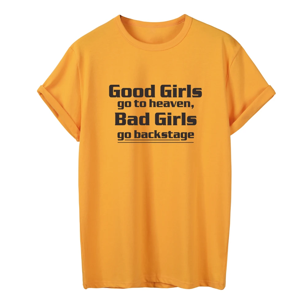 Женская футболка с надписью Go To Heaven Bad Girls Backstage|Футболки| |