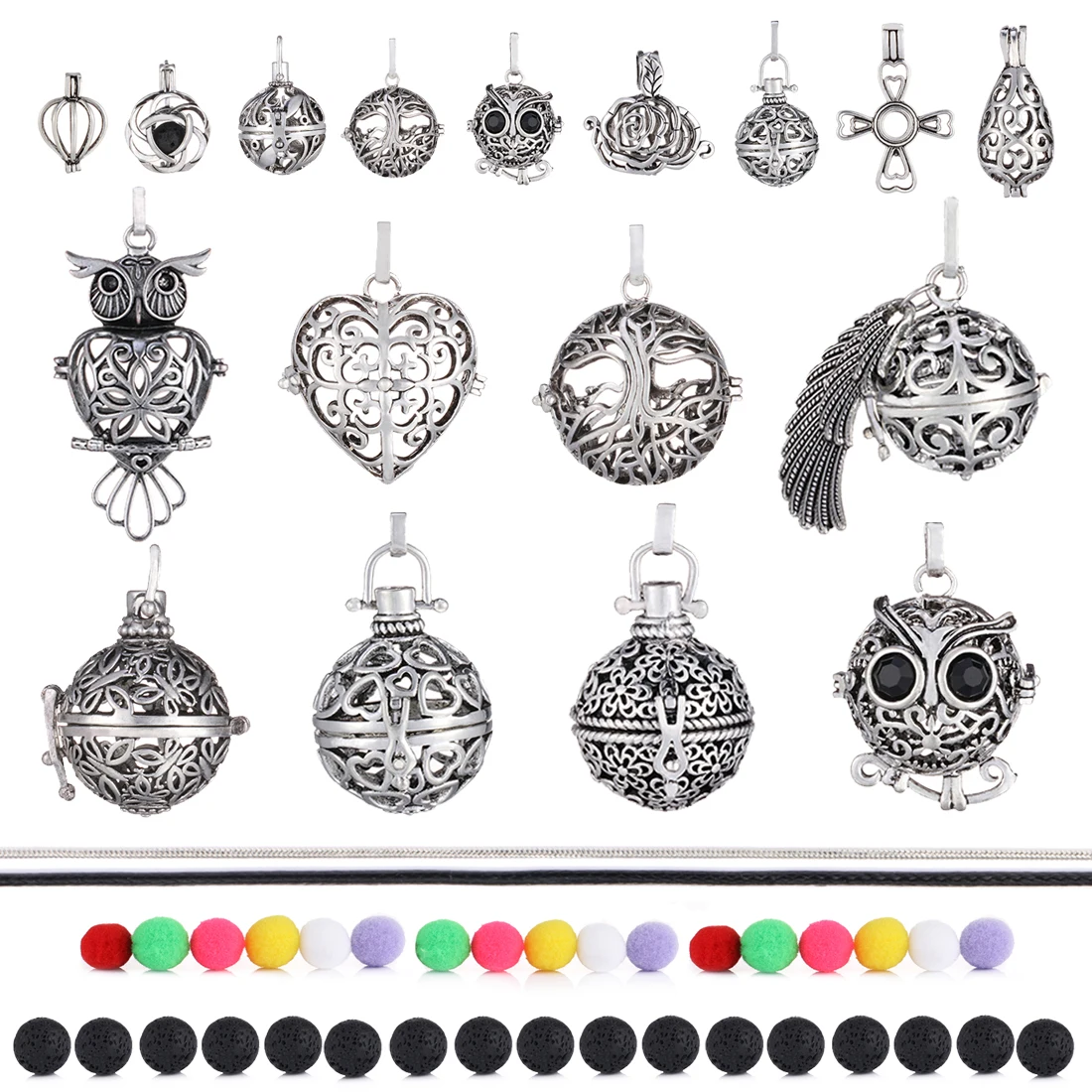 Ожерелье из лавового рассеивателя для женщин шары беременных лавовые камни