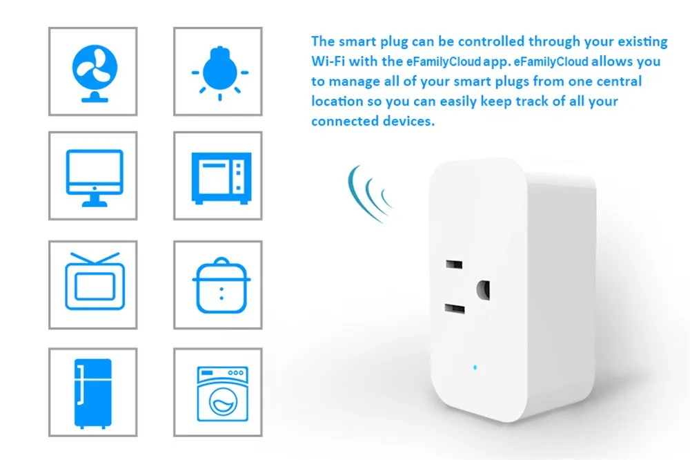 EPULA WiFi умная розетка с американской вилкой беспроводное приложение пультом