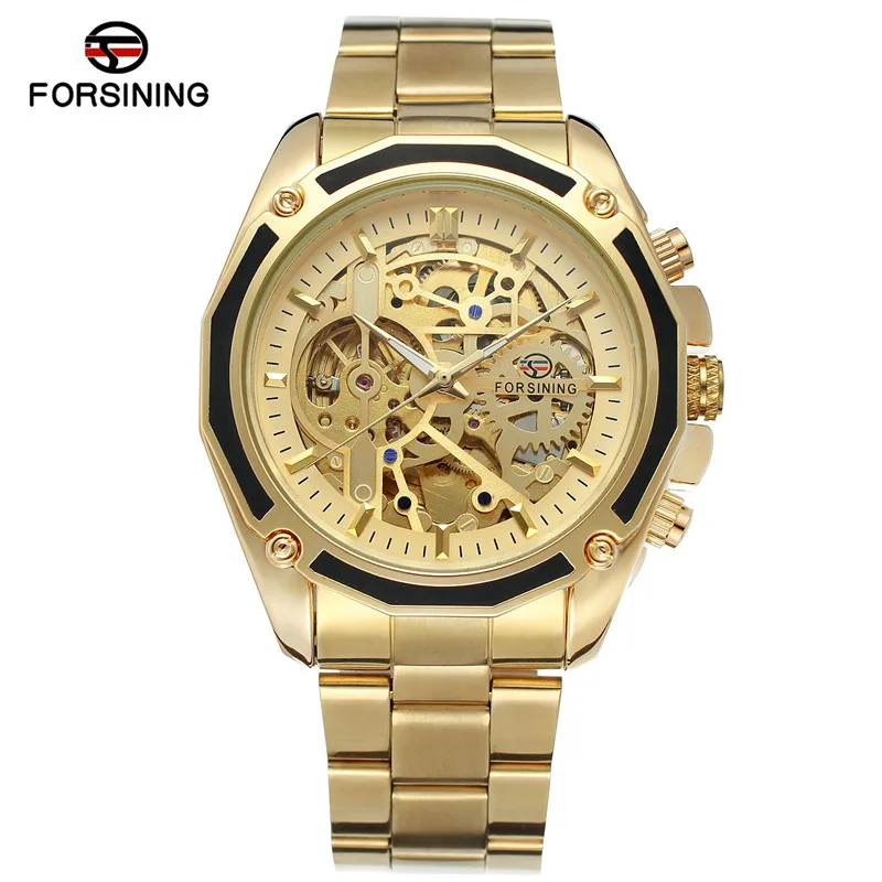 FS00403 without box FORSINING автоматические механические мужские наручные часы, военные спортивные мужские часы, лучший бренд, роскошные стальные скелетоны, водонепроницаемые мужские часы 004 - Цвет: FS00403 without box