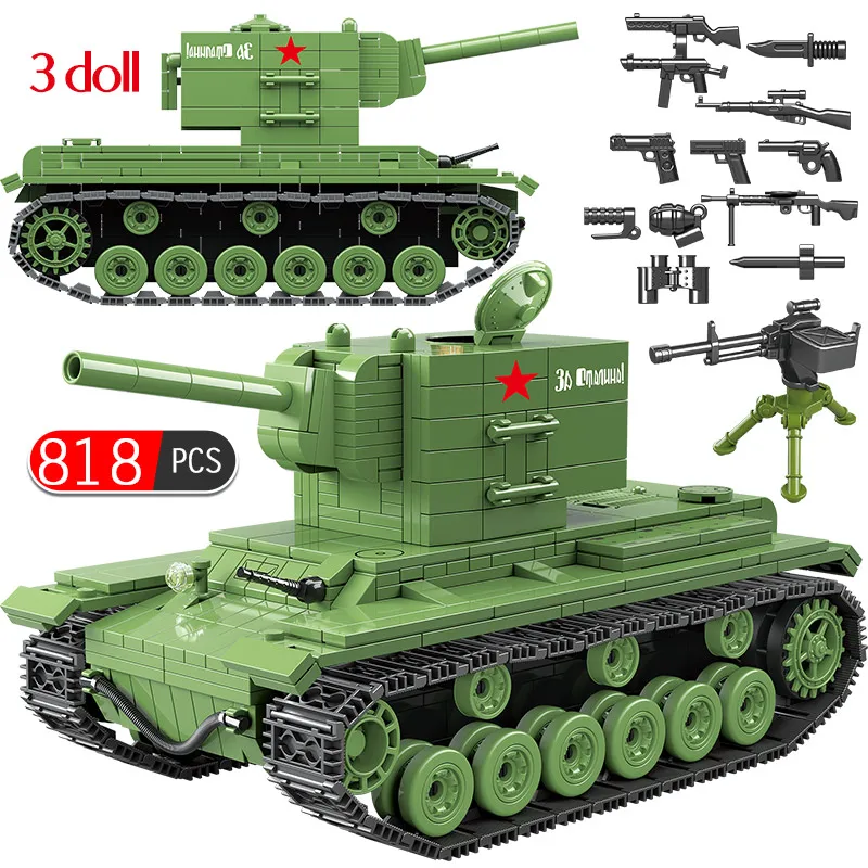 Военная Советская Россия KV 2 тяжелые танковые строительные блоки, совместимые WW2 солдат, полицейское оружие, кирпичи, игрушки для мальчиков