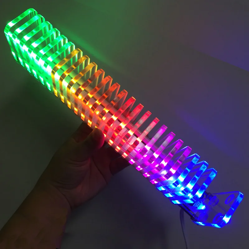 LEORY 25 шт. кристалл доска светодиодный Музыка анализатор спектра USB 3D набор
