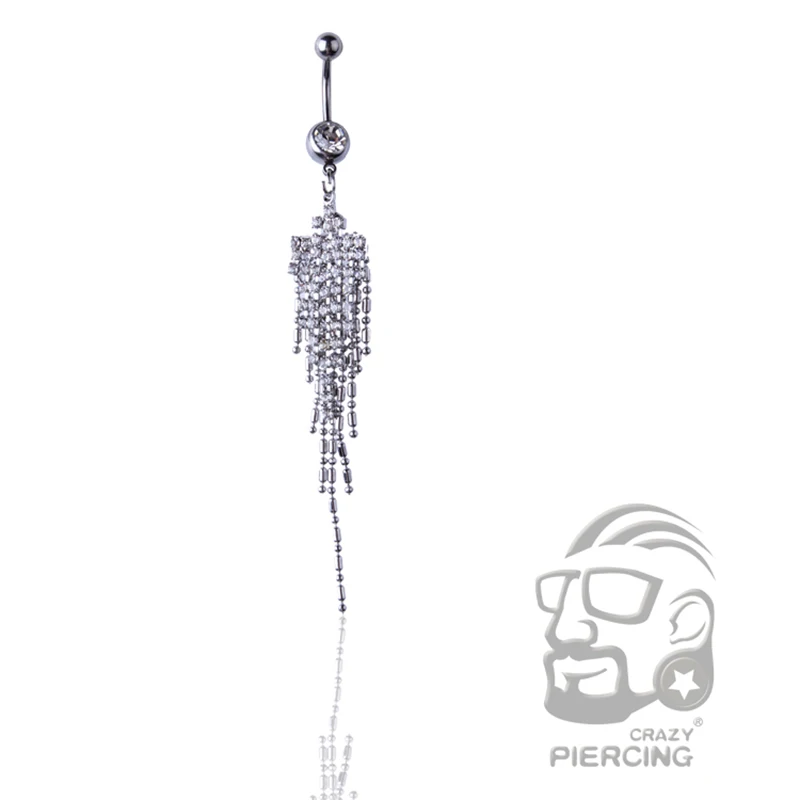 Украшение для пирсинга пупка с кристаллами 3 цвета | Украшения и аксессуары