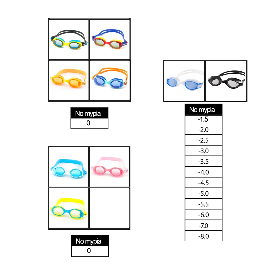 Оптические очки для плавания детские анти туман по рецепту при близорукости