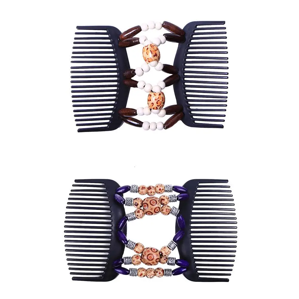 Ретро Имитация дерева Эластичный гребень стежков горячая Распродажа двойной