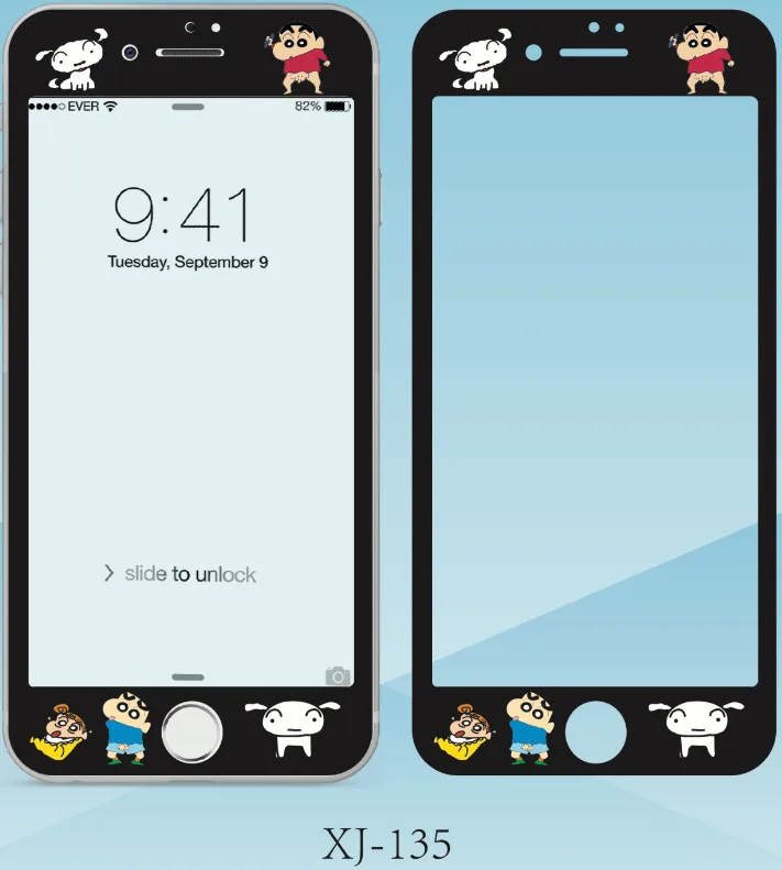 Симпатичные Crayon Shin-chan цвет Закаленное стекло пленка для iPhone 6 6S Plus стекло пленка для iPhone 7 8 плюс экран протектор полное покрытие - Цвет: 4