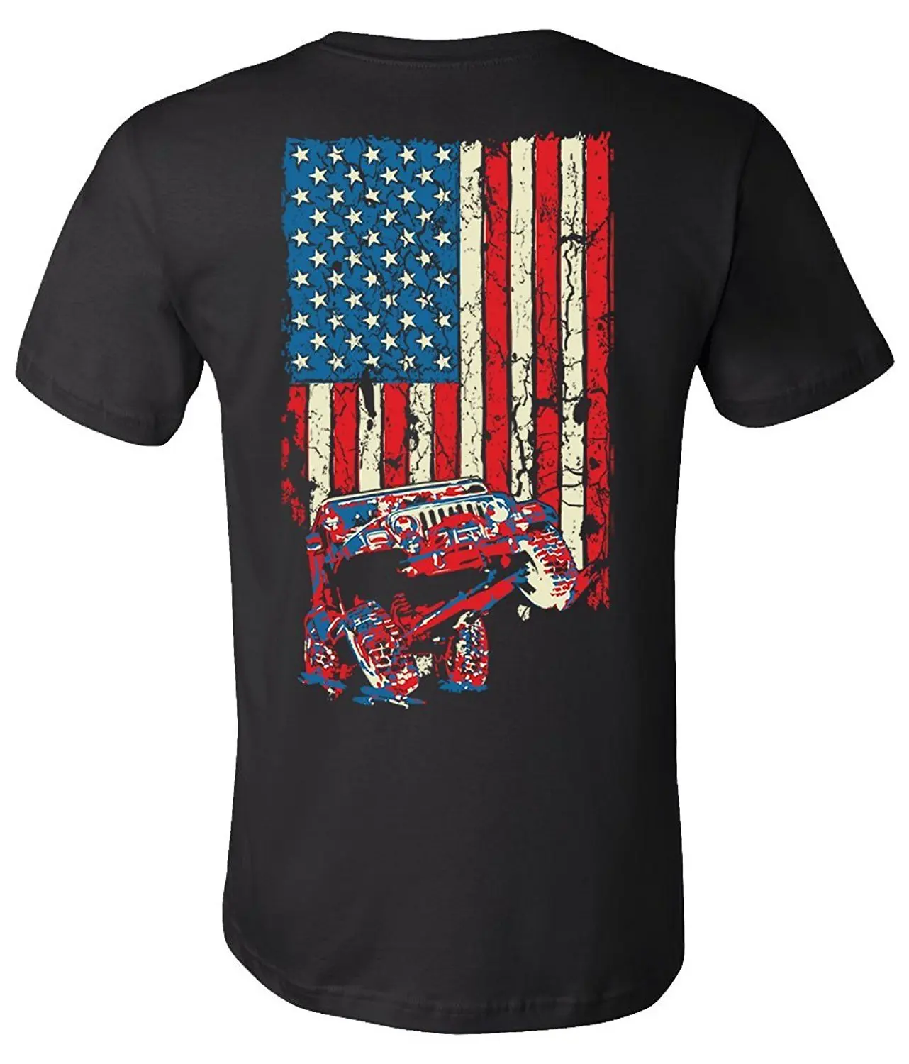 2019 Nieuwe Zomer Slim tee shirt Amerikaanse Vlag Tj джинсовая рубашка (ontwerp Op Terug) Mode T shirt|Мужские