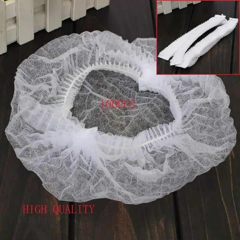 100 шт./компл. одноразовая круглая бафантная шапочка сетка для волос спа