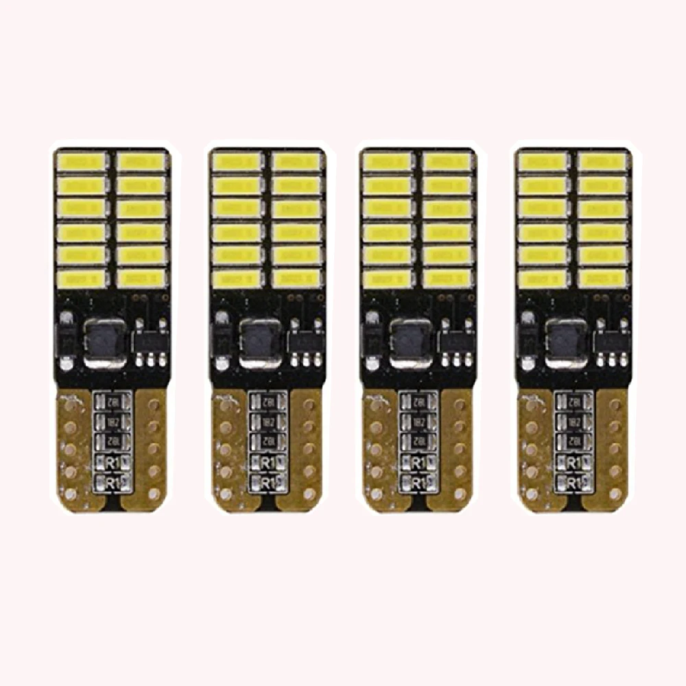 

YSY 4pcs 800 Lumens T10 W5W 2825 168 LED CanBus Error Free 4014 24 SMD 5W Car Front Side Marker Door License Plate LED Lights