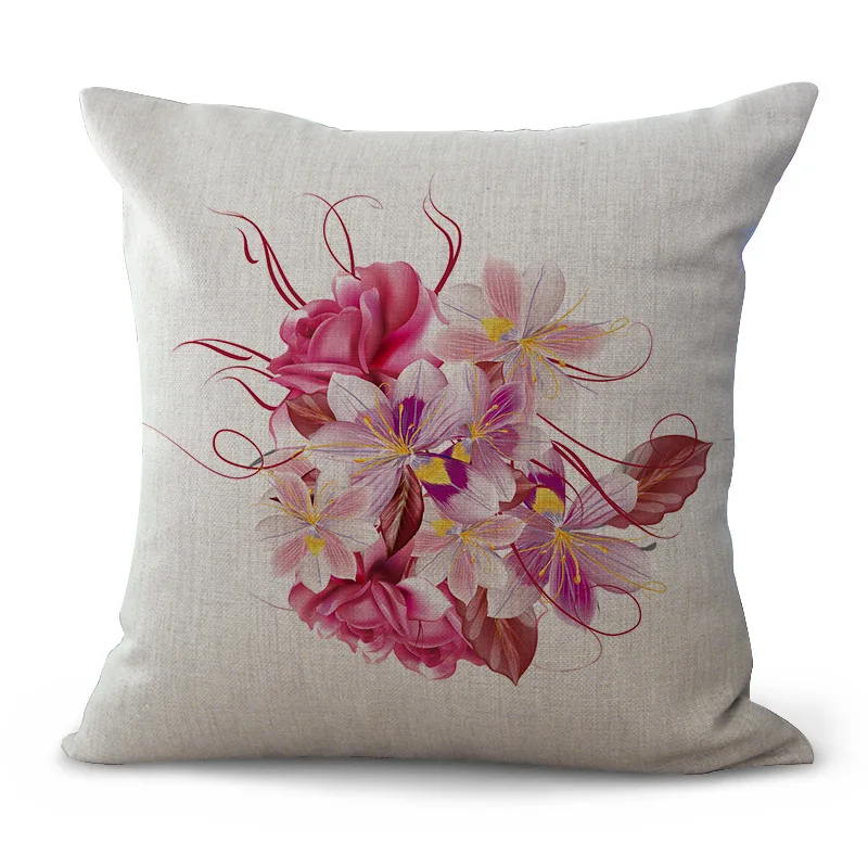 Декоративная подушка чехол цветок растение свадебная брошь Роза наволочка с