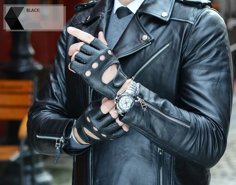 Outdoor riding leather gloves men genuine leather driving gloves male sheepskin machinist gloves leather driver gloves
