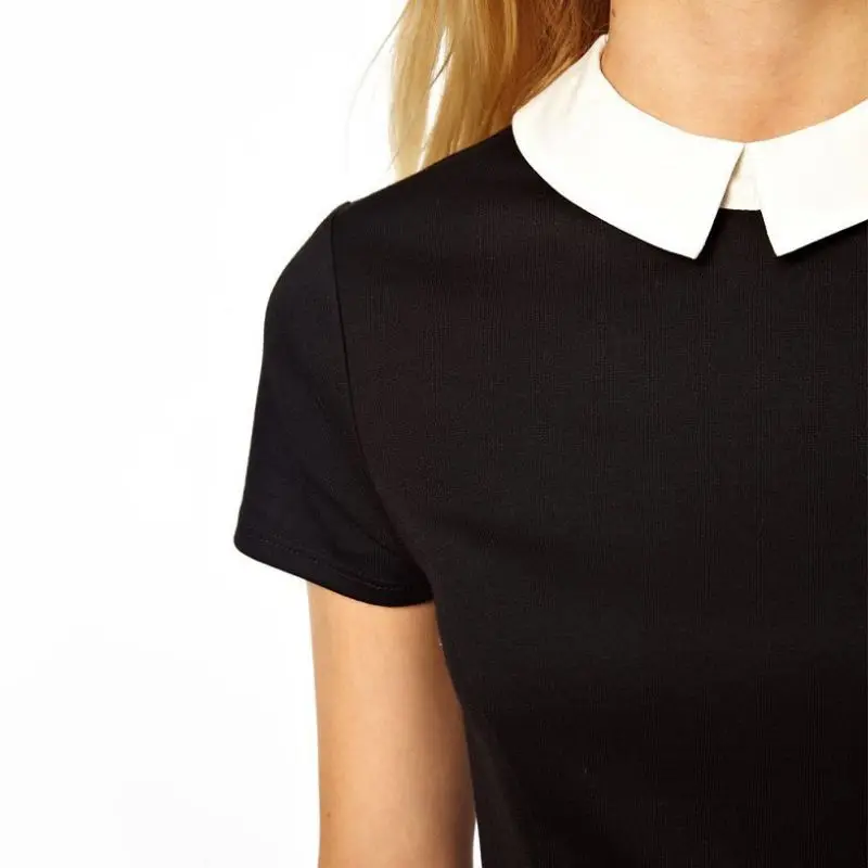 Платье женское Черное и синее с коротким рукавом | Женская одежда