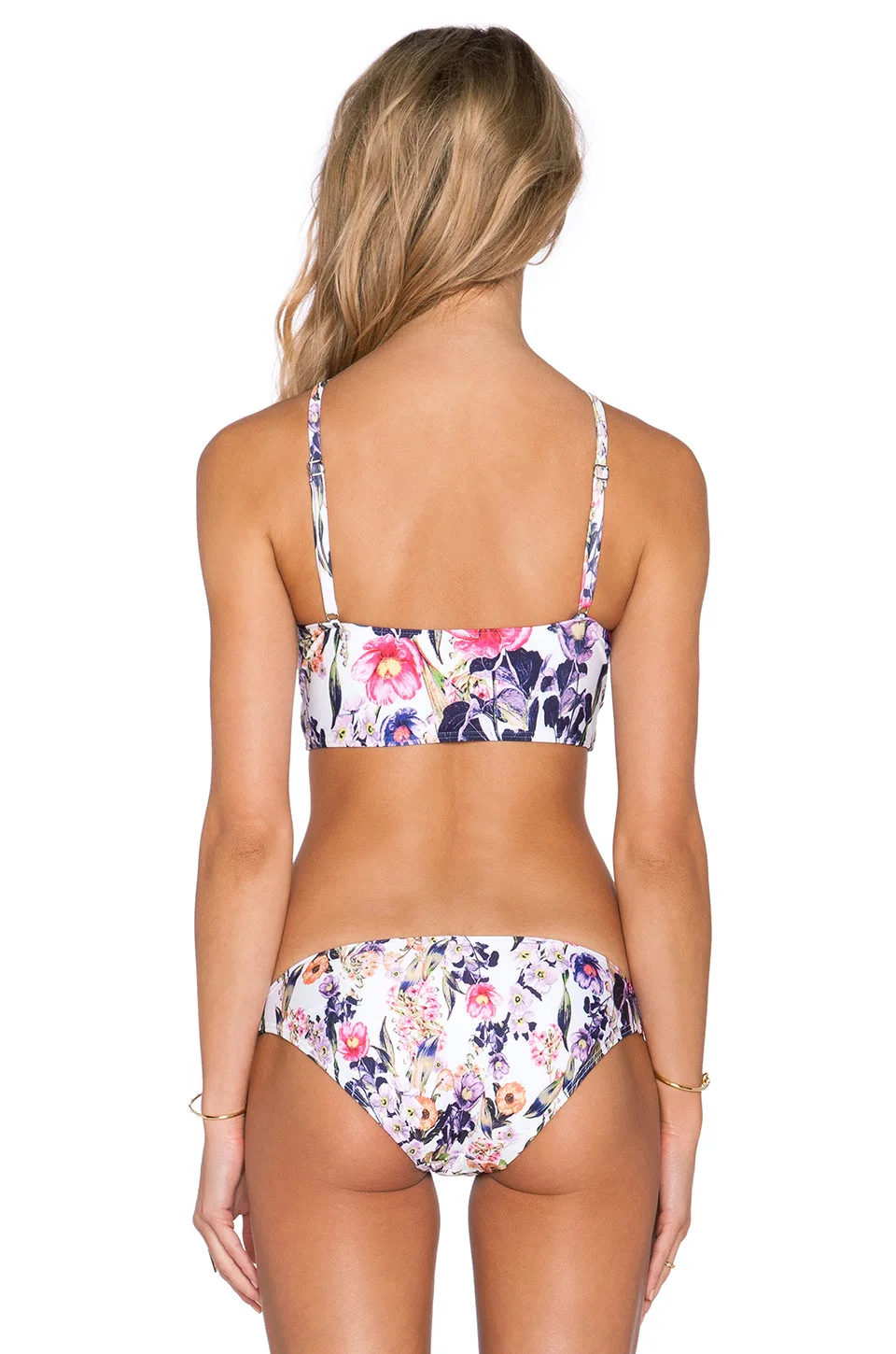 Женский купальный костюм с чашками пуш-ап и цветочным принтом | Женская одежда