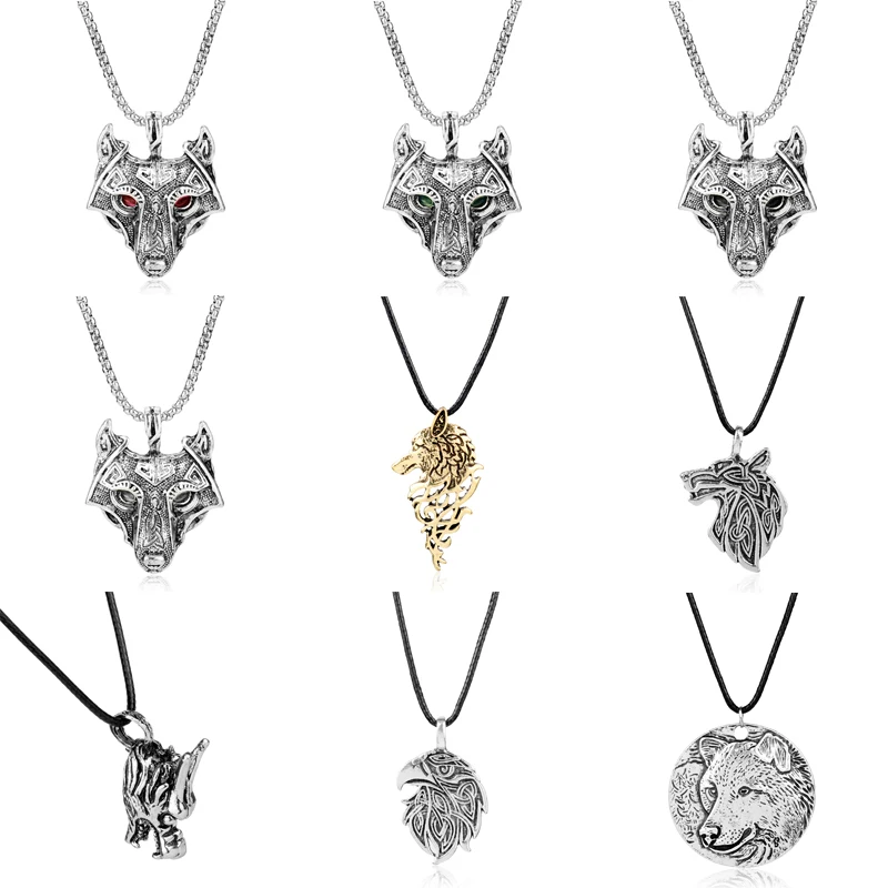 Ожерелье талисман HEYu викингов wWolf лисица Triquetra Fenrir животное подросток Волчья