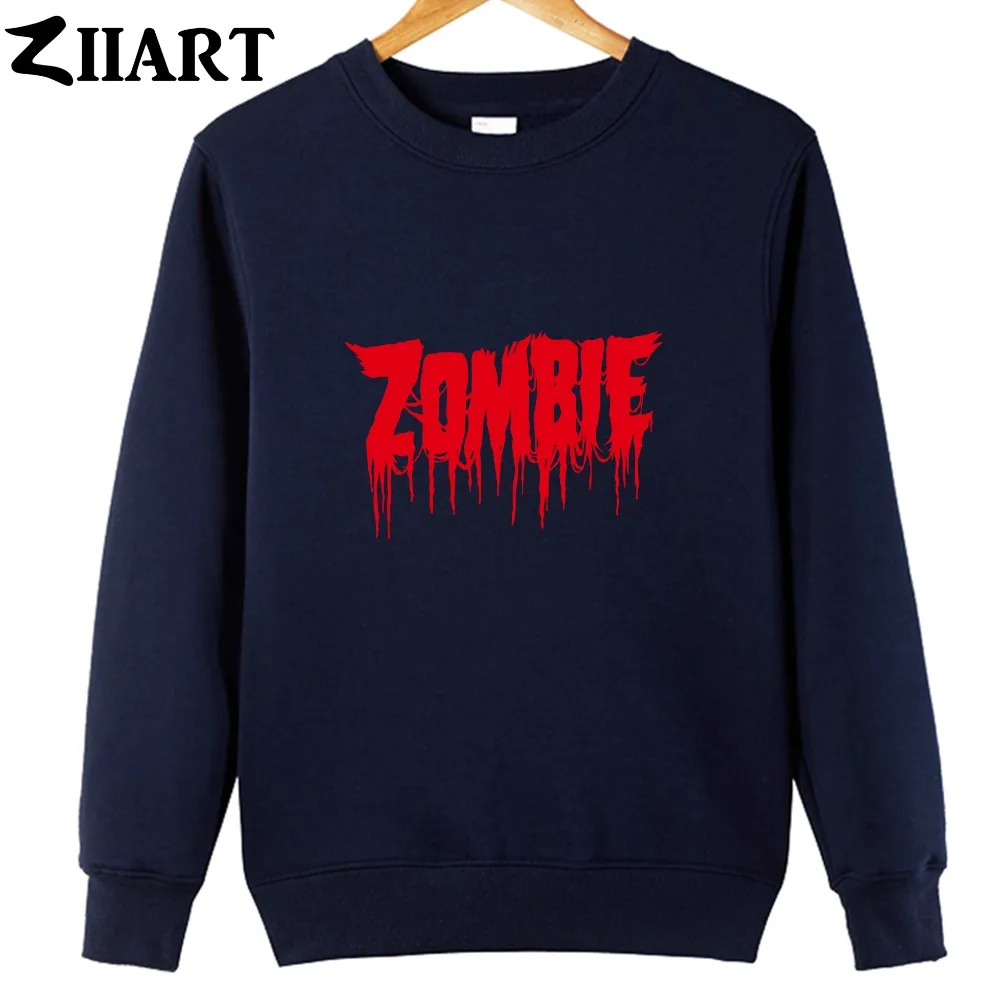 Одежда для пары с надписью bloody zombie женская хлопковая флисовая толстовка сезон