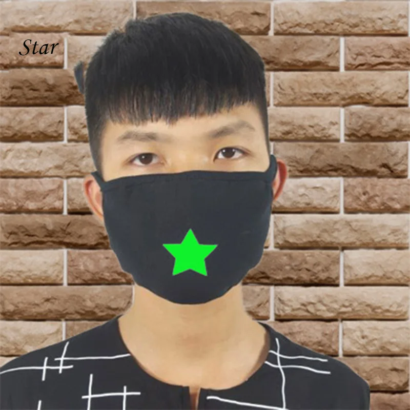 sstar Мультфильм маски со ртом для лица унисекс Хэллоуин вечерние светящиеся маски декор здоровья Велоспорт против пыли хлопок рот маска для лица - Цвет: sstar