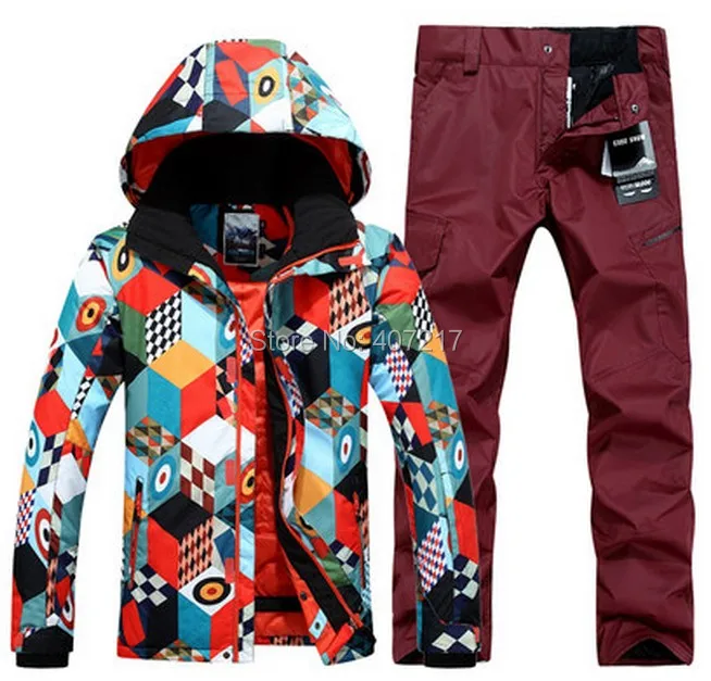 2017 Новый мужской синий лыжный костюм для сноубординга волшебный куб лыжная