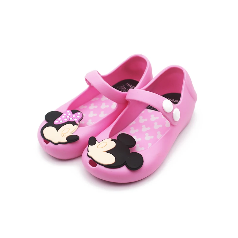 Mini Melissa/прозрачные сандалии; Новинка года; обувь для девочек с Минни и Микки; прозрачная обувь; сандалии с даргоном для девочек; нескользящие детские сандалии для малышей