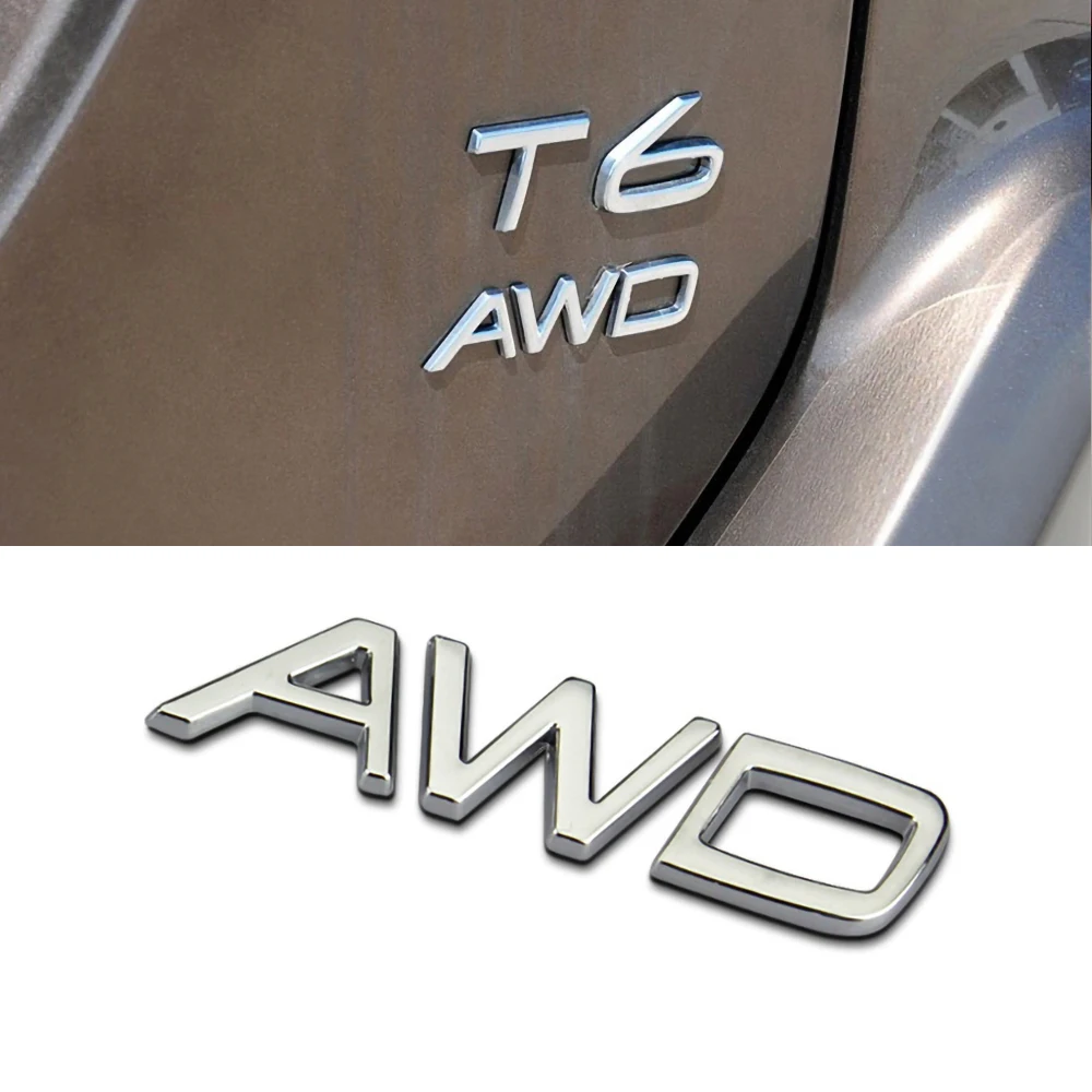 3D металлический T5 T6 AWD логотип автомобиля Стикеры для Volvo XC60 XC90 S60 S80 S60L V40 Авто