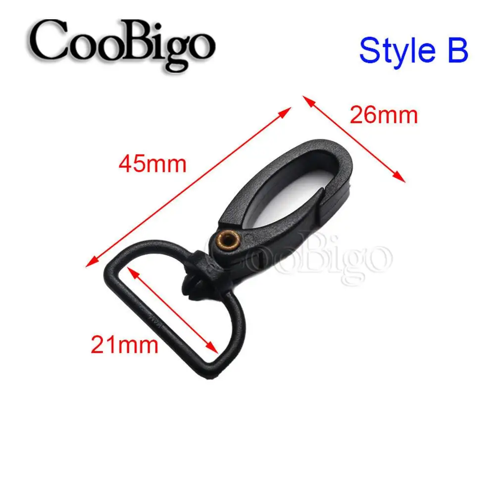 B Style Webbing 21mm 10 шт. пластиковый Поворотный Триггер карабин защелки крючки для сумки ремни брелок кольцо открытый рюкзак DIY ремесло аксессуары - Цвет: B Style Webbing 21mm