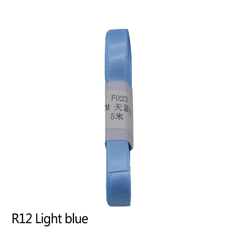 R12 5 рулонов 5 м* 10 мм корсажная атласная лента DIY упаковочная лента для свадебного украшения вечерние упаковочный материал для подарков Скрапбукинг Ремесло - Цвет: R12