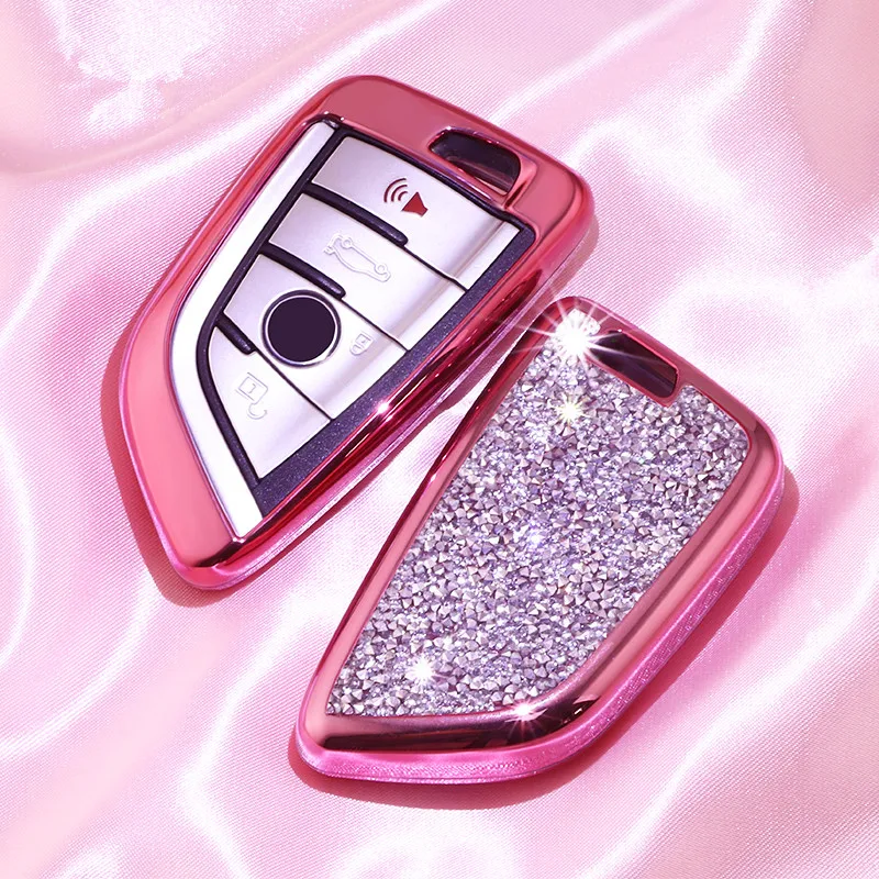2020 роскошный Звездное Bling С кристалалми и стразами Автомобильный ключ чехол для