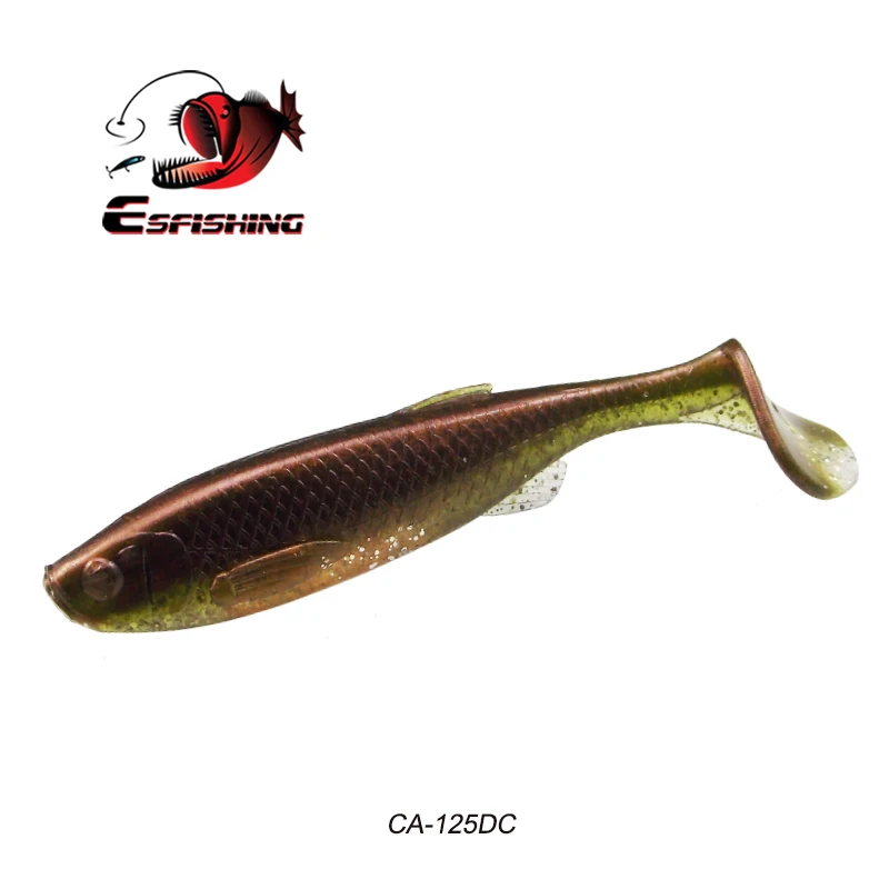 CA125DC ESFISHING новая Мягкая приманка Shad Bleak Paddle Tail 125 мм 20 г 4 шт. искусственная приманка для ловли карпа T Tail Jigging Lure - Цвет: CA125DC