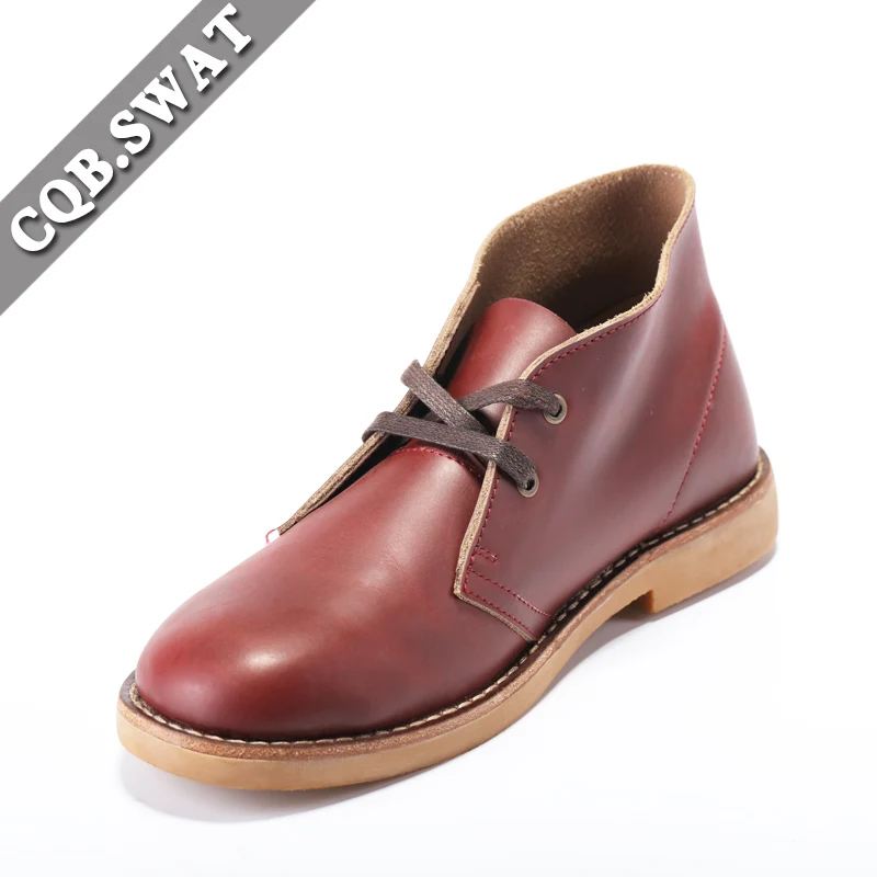 Мужские ботильоны на шнуровке CQB.SWAT коричневые однотонные мартинсы из