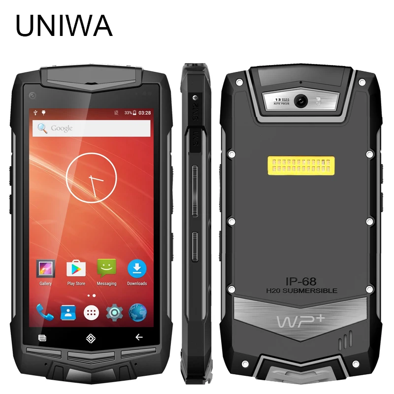 UNIWA V1H 2G GSM 3g 4G LTE 5,0 дюймов Большой экран прочный безопасный смартфон Android 5,0 телефон 4300 мАч большой аккумулятор четырехъядерный
