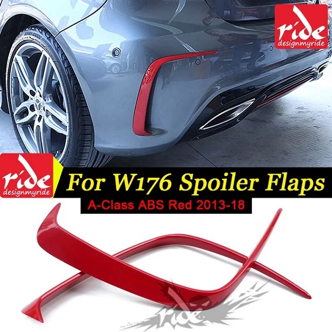 W176RSFARSYC Для Mercedes Benz A Class W176 ABS красный задний бампер Canards A180 A200 A250 A300 A45 вид посылка 2013- задняя воздушная Обрезка - Цвет: W176RSFARSYC